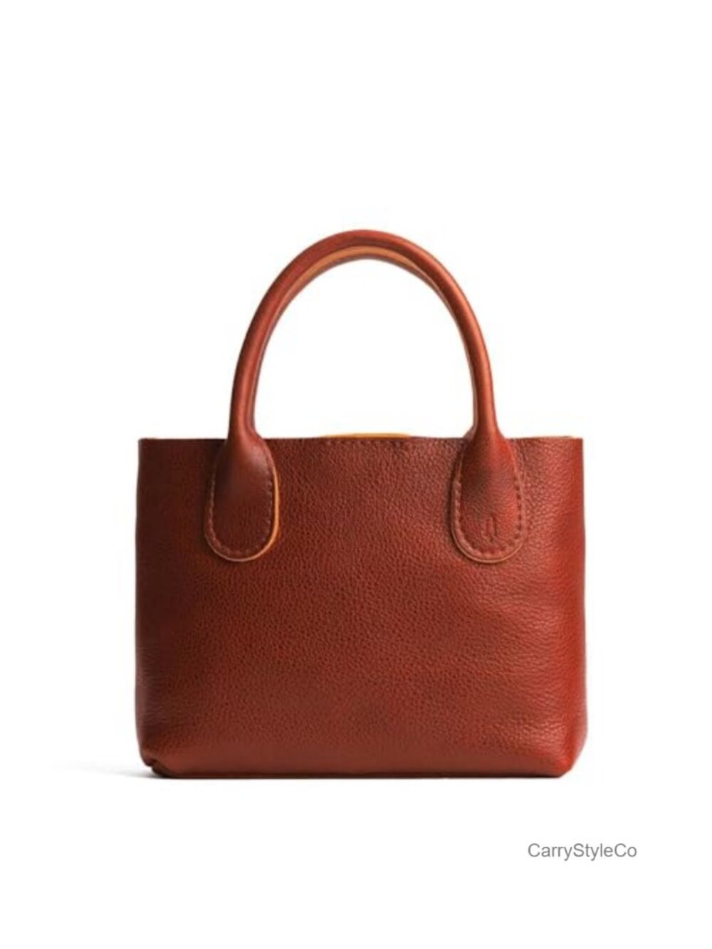 Full Grain Leather Crossbody Bag Handmade Purse w Handles